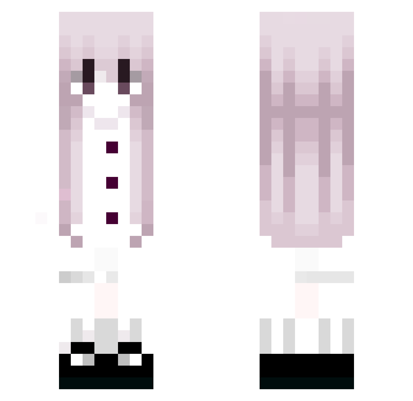 TEIREI Minecraft skin, front and back view