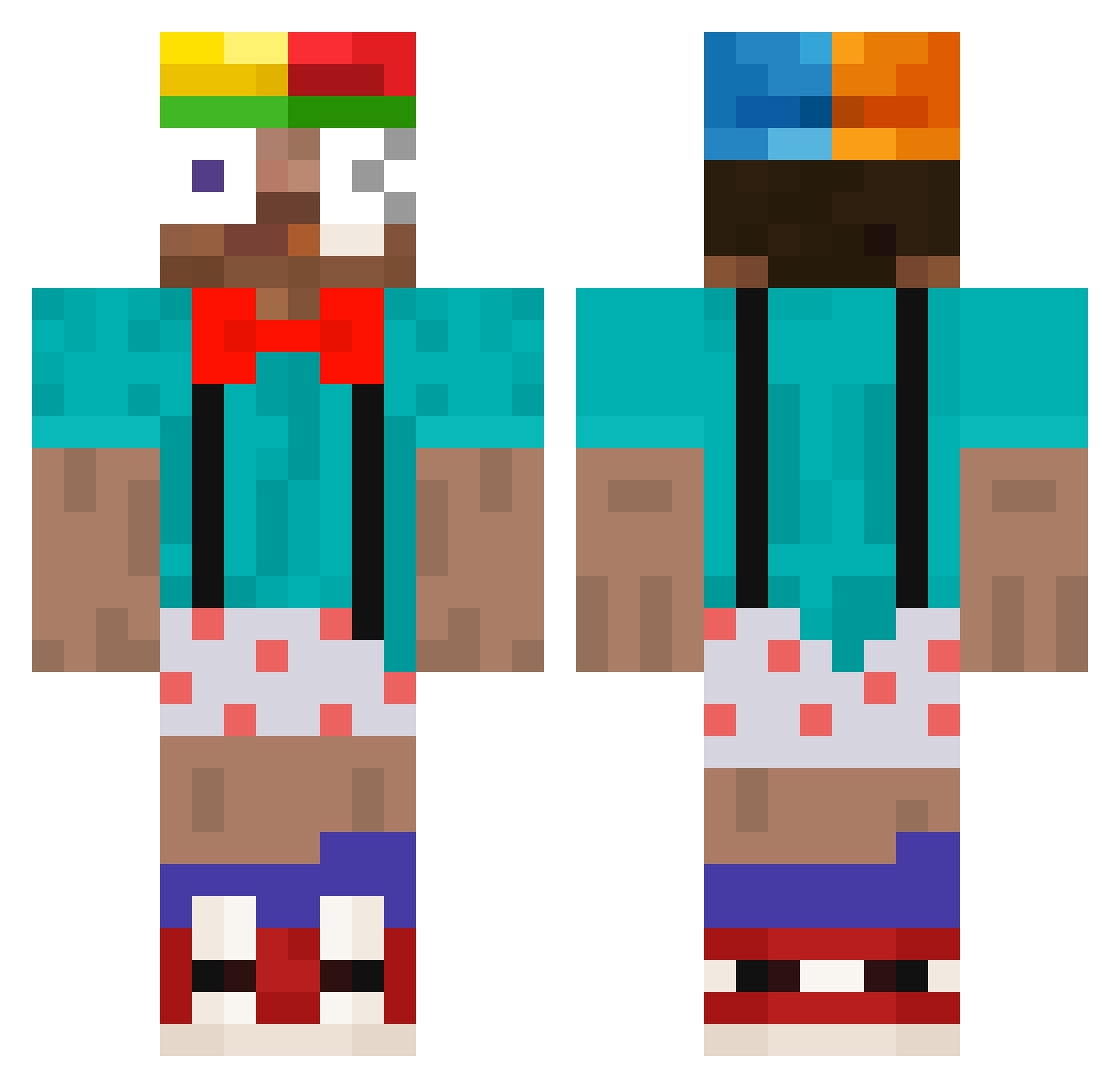 fly_yd Minecraft skin, front and back view