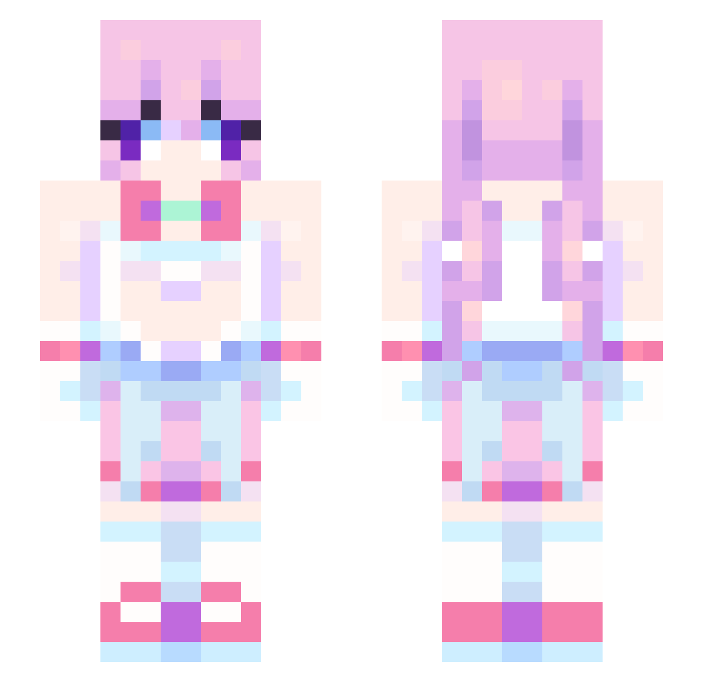 sans47 Minecraft skin, front and back view