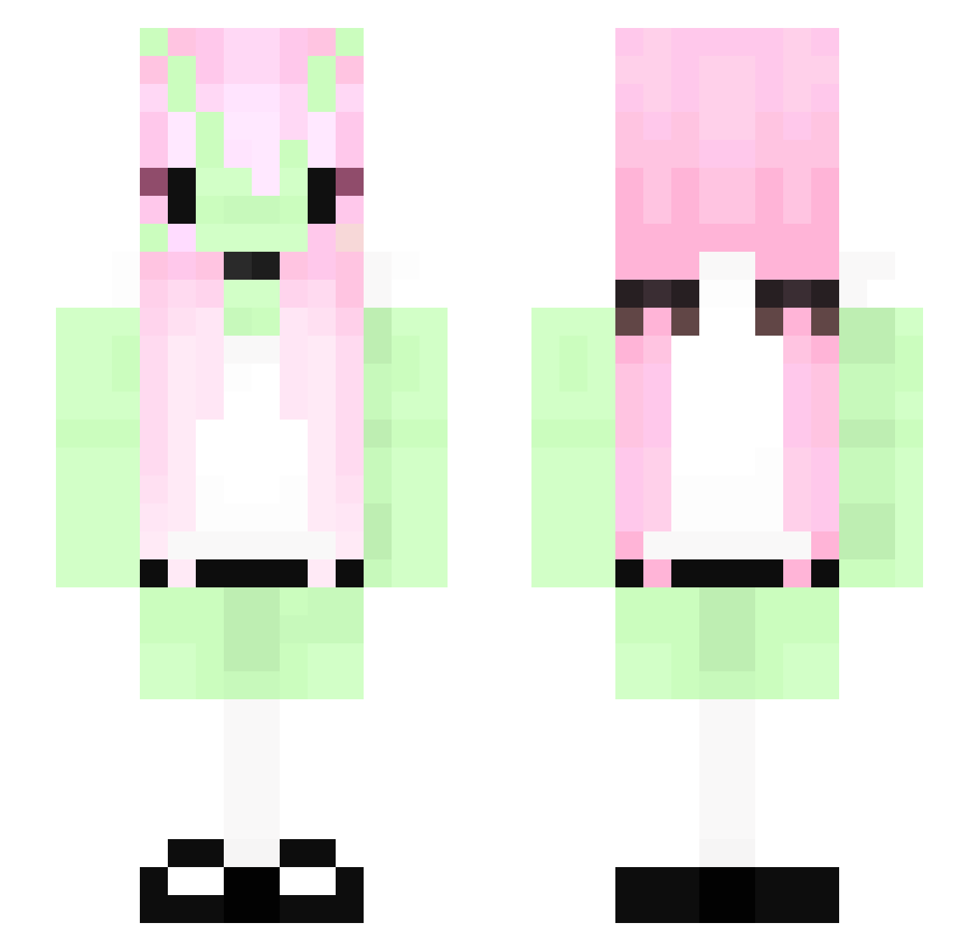 earthtomela Minecraft skin, front and back view