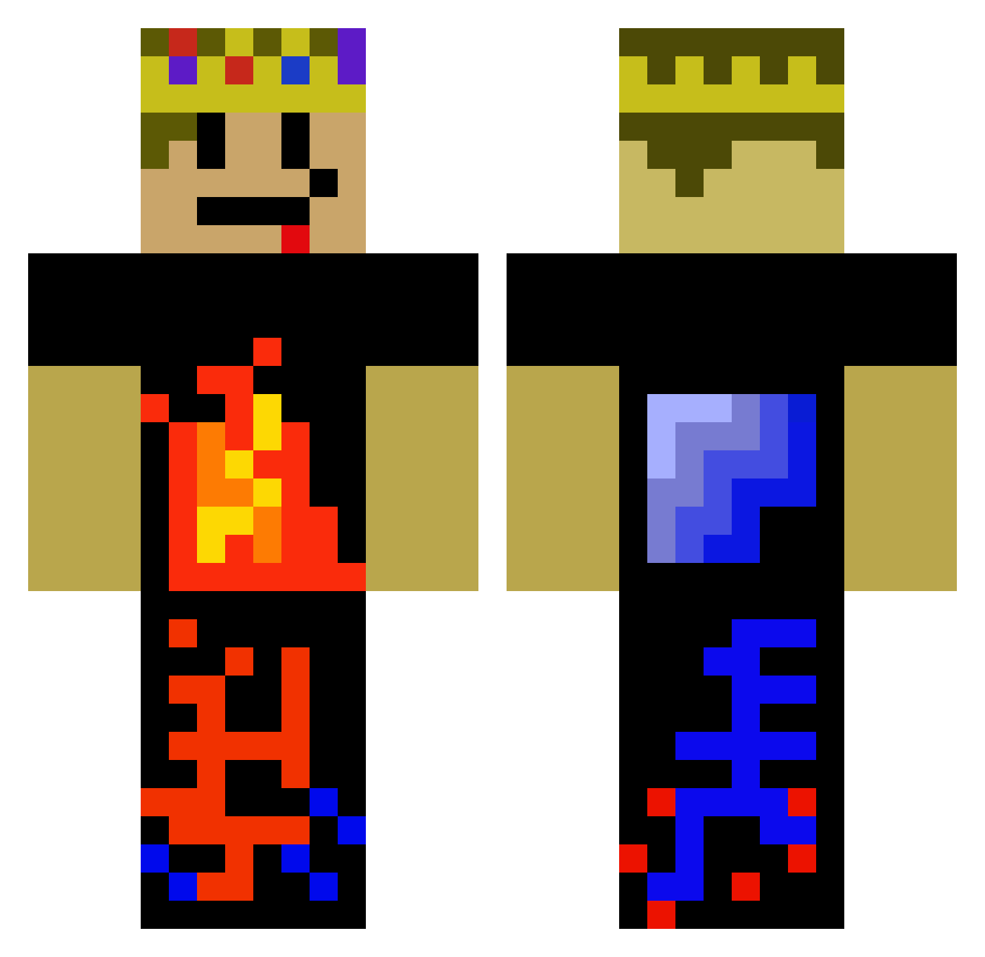 whisty1 Minecraft skin, front and back view