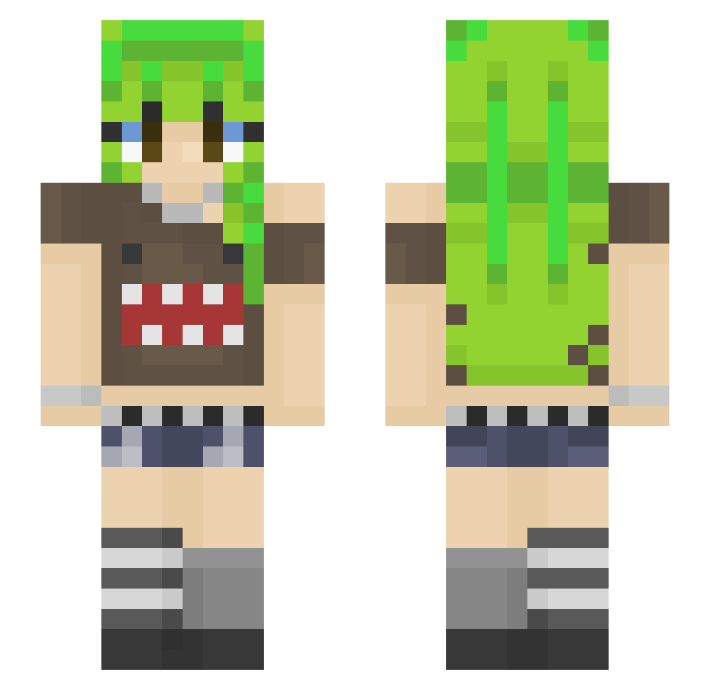 jessicafox14 Minecraft skin, front and back view