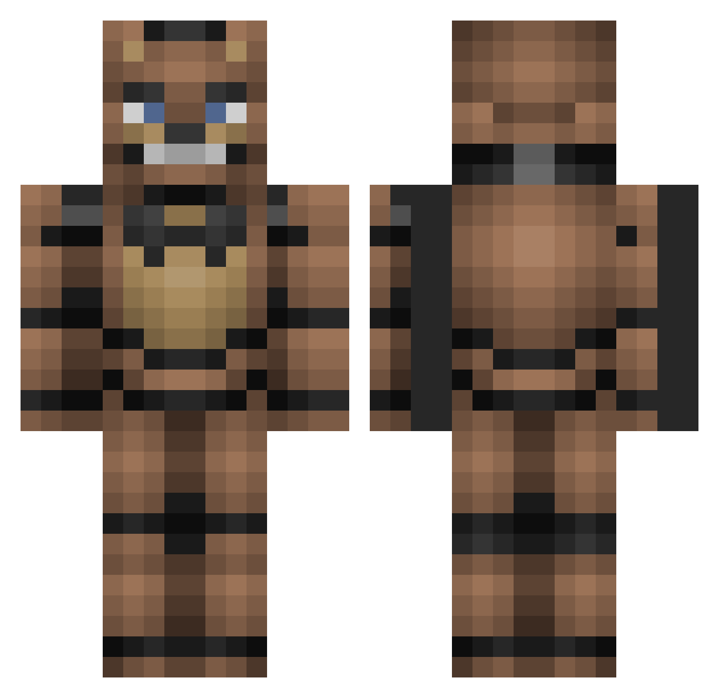HasiCloud Minecraft skin, front and back view