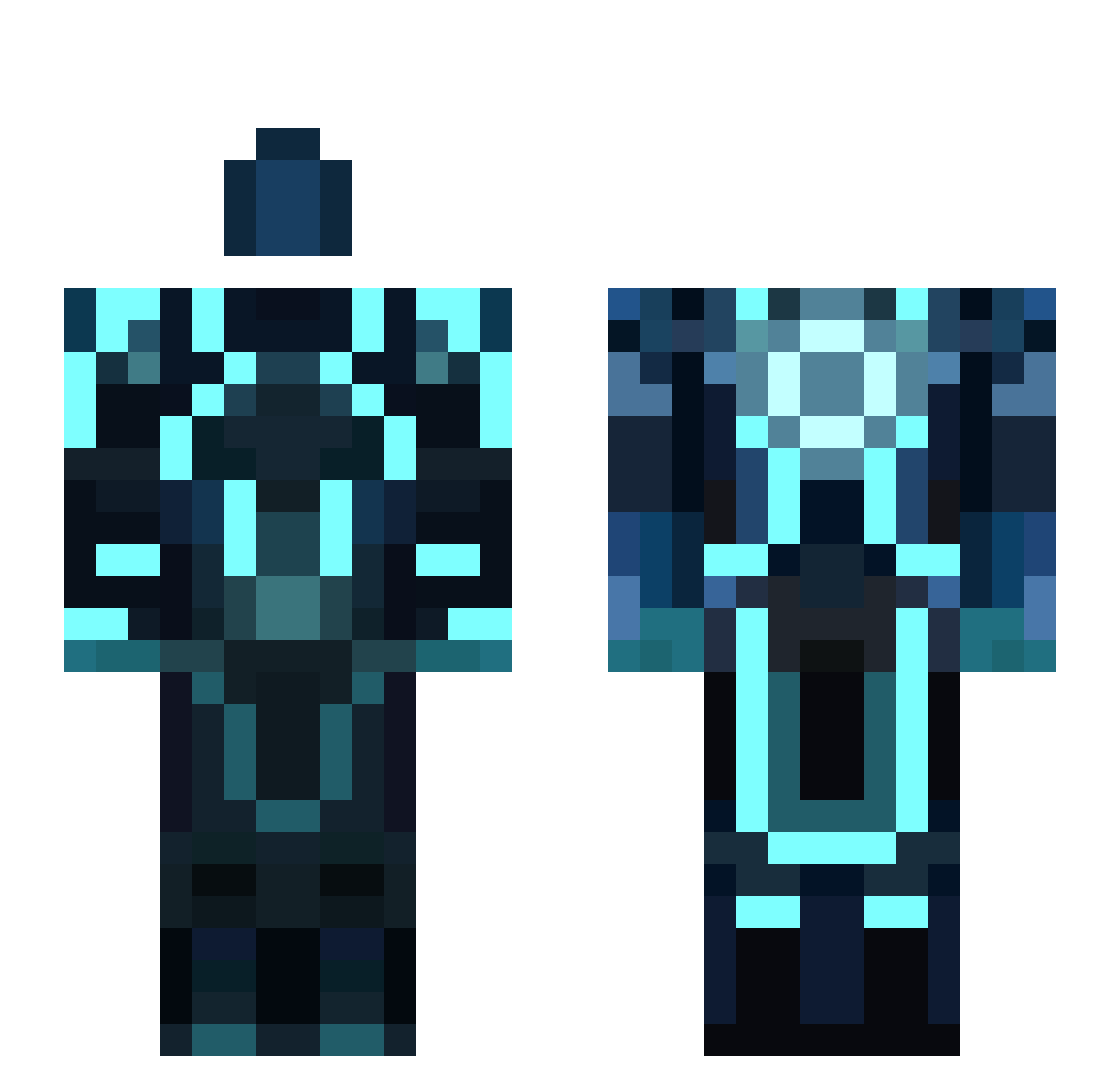 RT_Nightmare Minecraft skin, front and back view