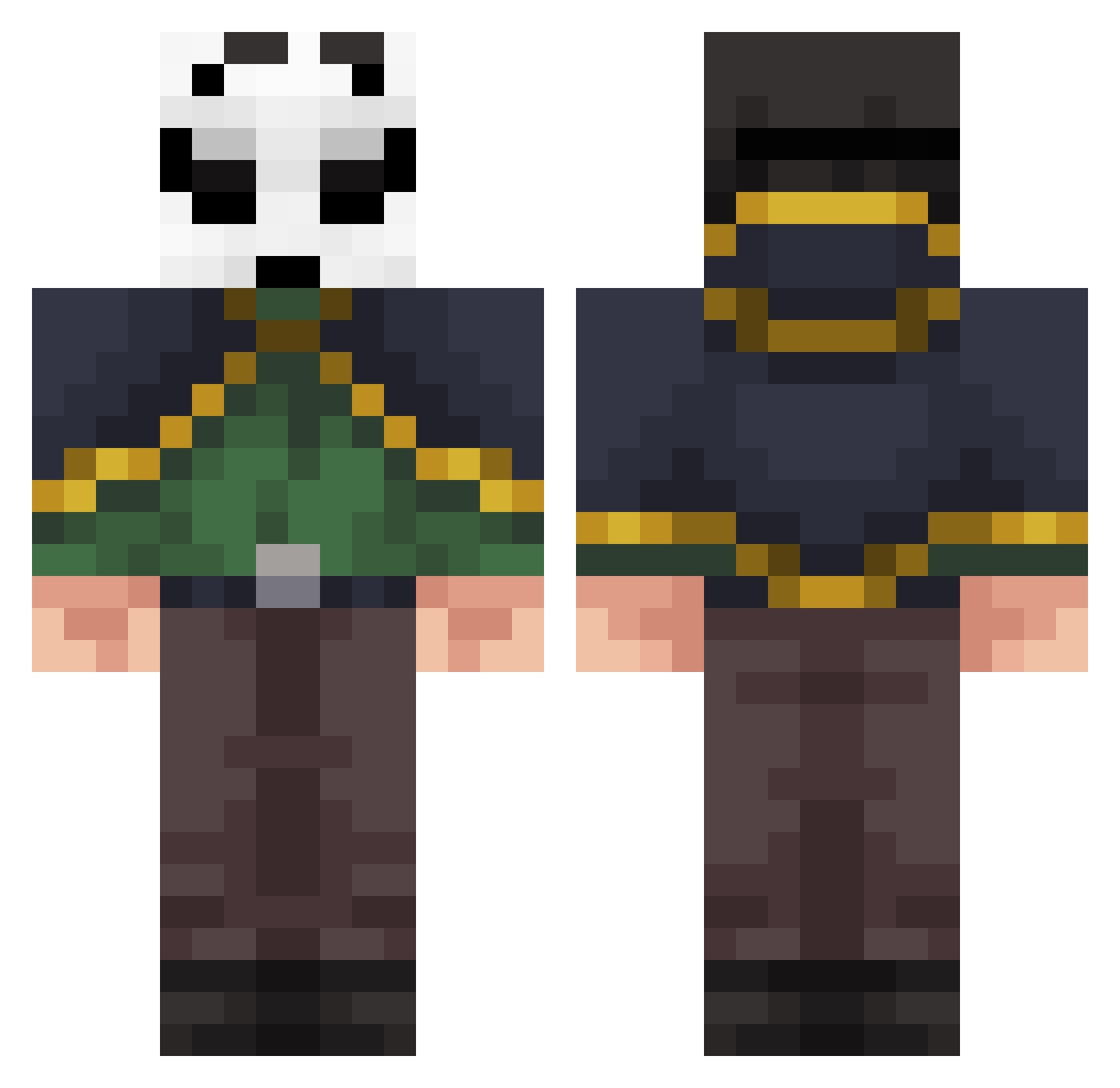 CallHcr12 Minecraft skin, front and back view