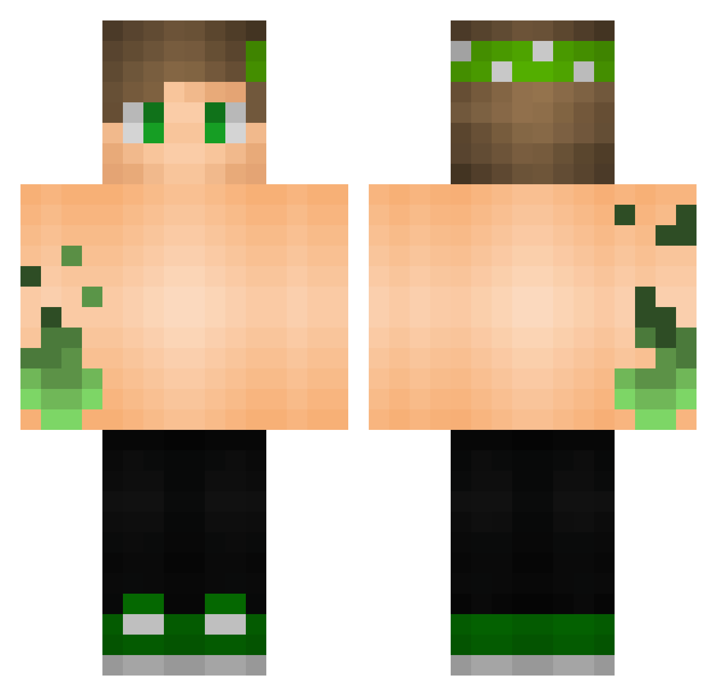 SW0SE Minecraft skin, front and back view