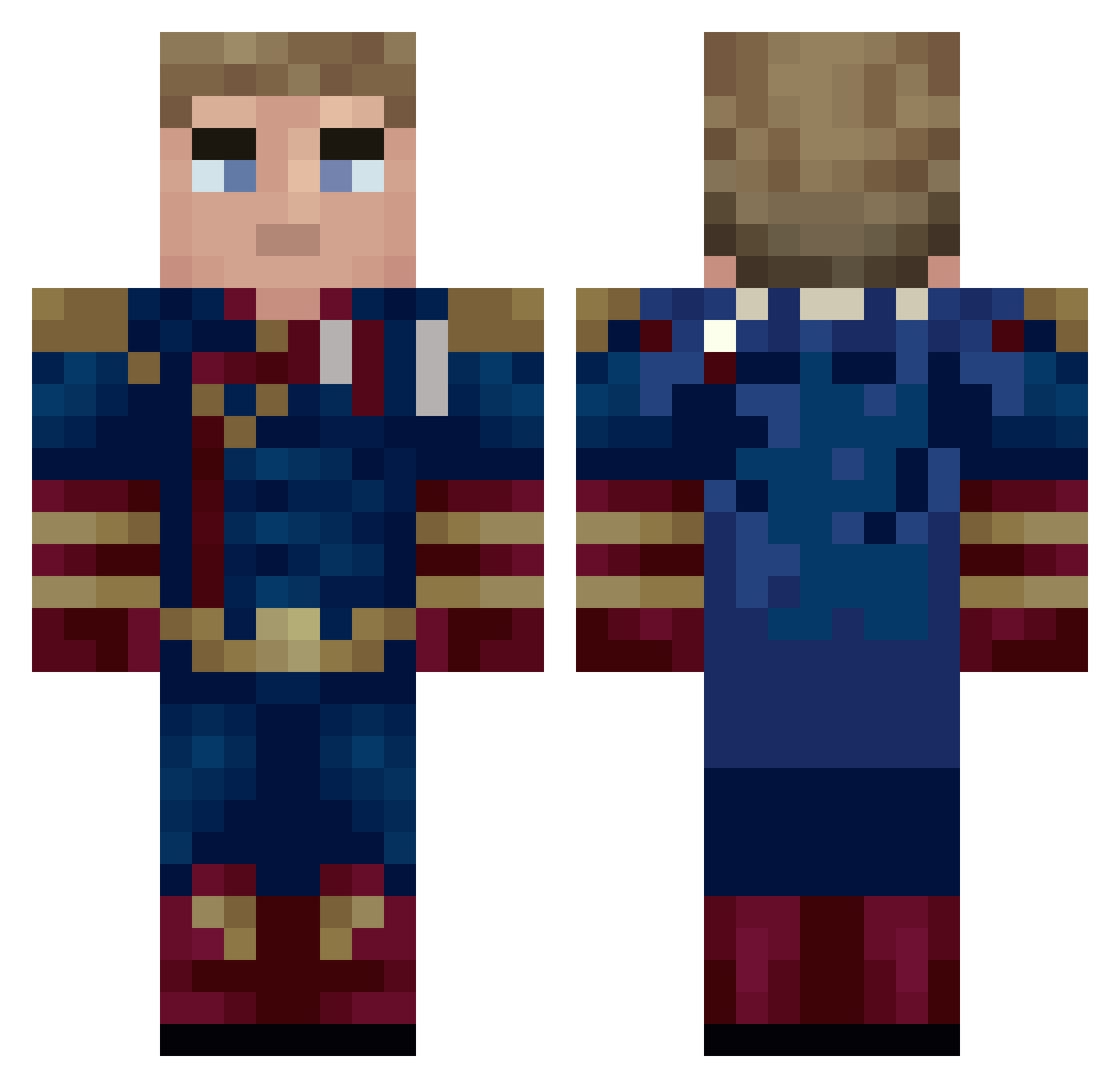 King_Washington Minecraft skin, front and back view