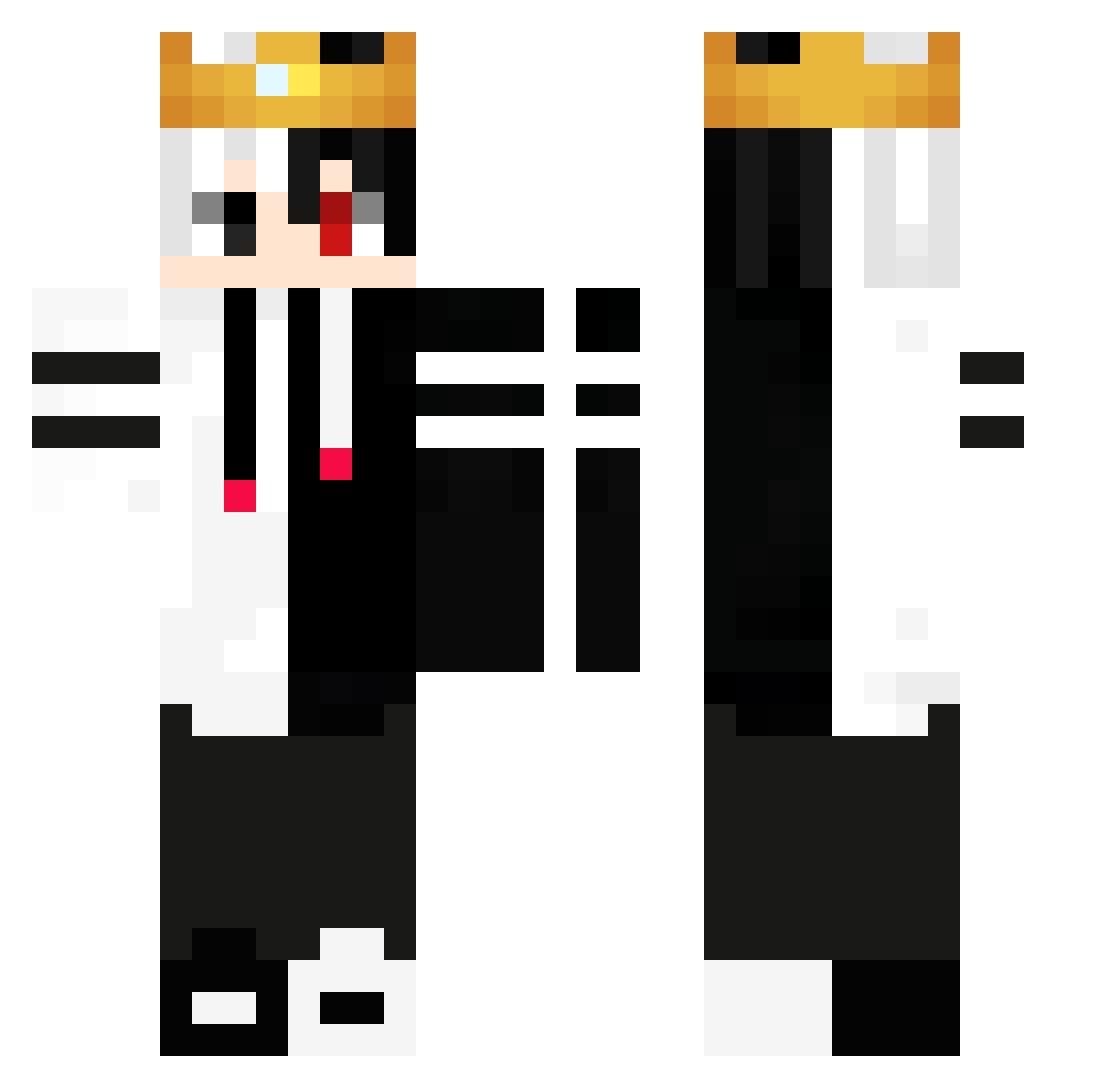 Yummykoko Minecraft skin, front and back view