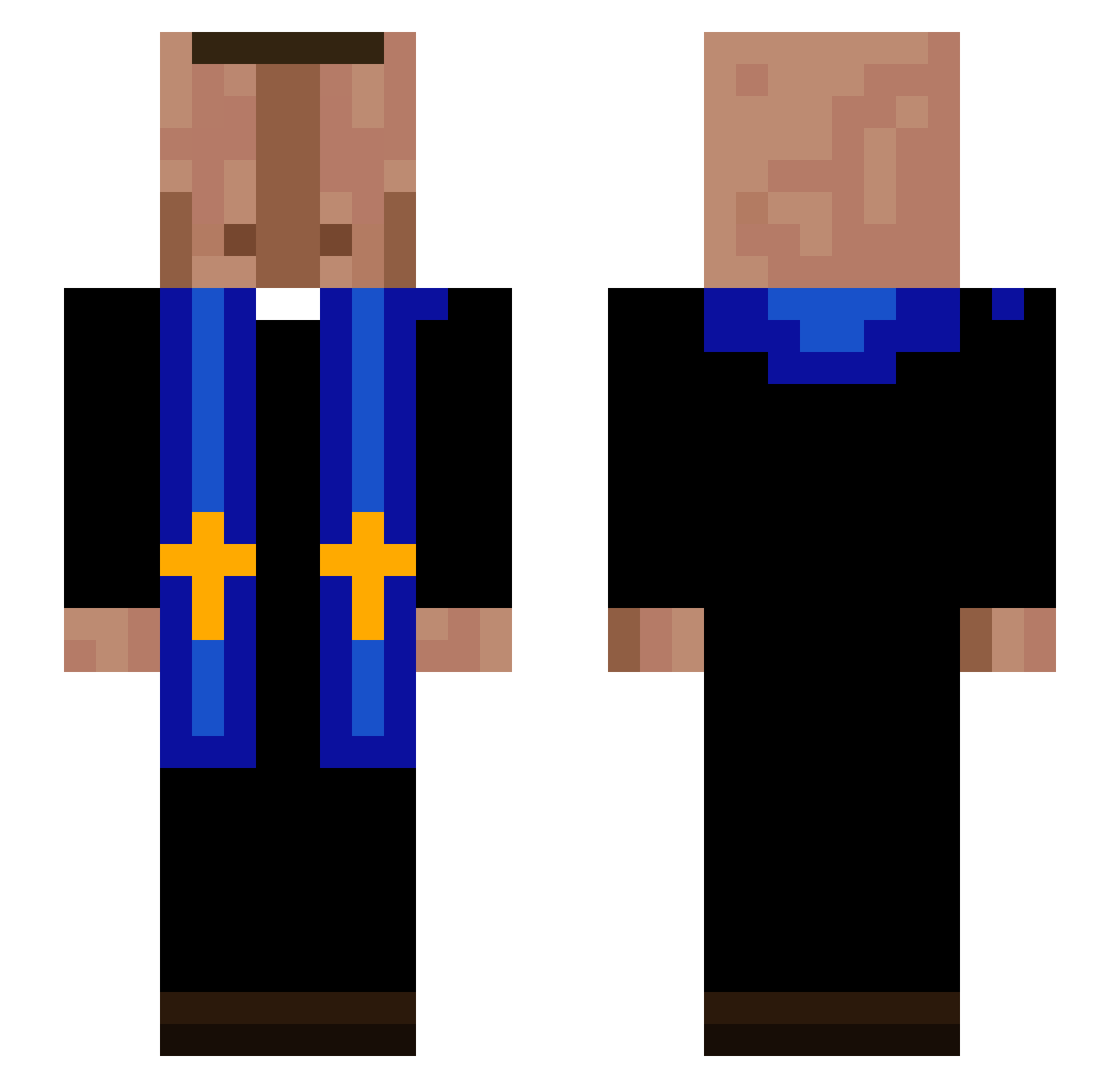 BAGeneral Minecraft skin, front and back view