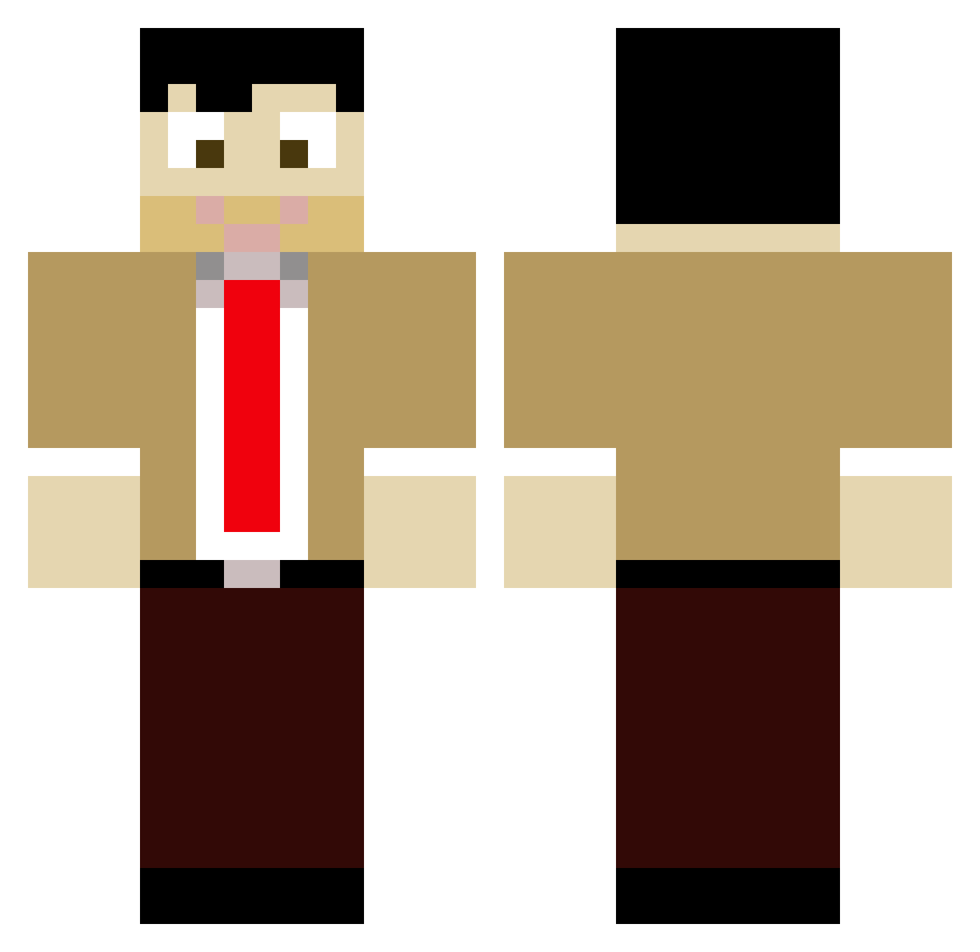 Sutten Minecraft skin, front and back view