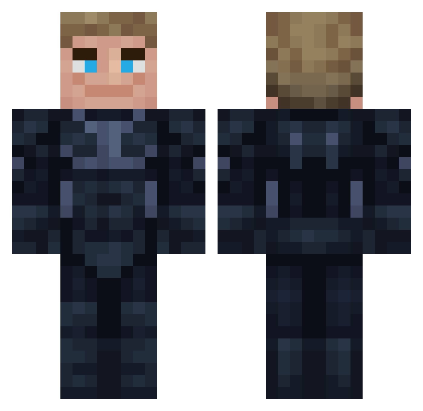 Sweeper3 Minecraft skin, front and back view