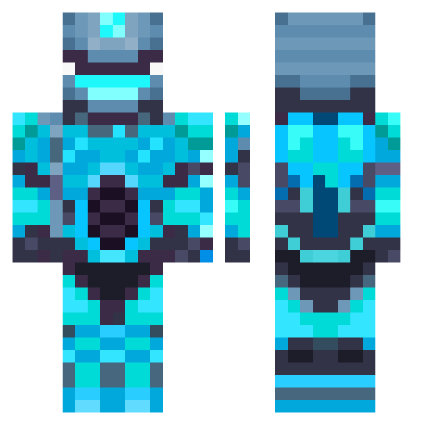 reazmi Minecraft skin, front and back view