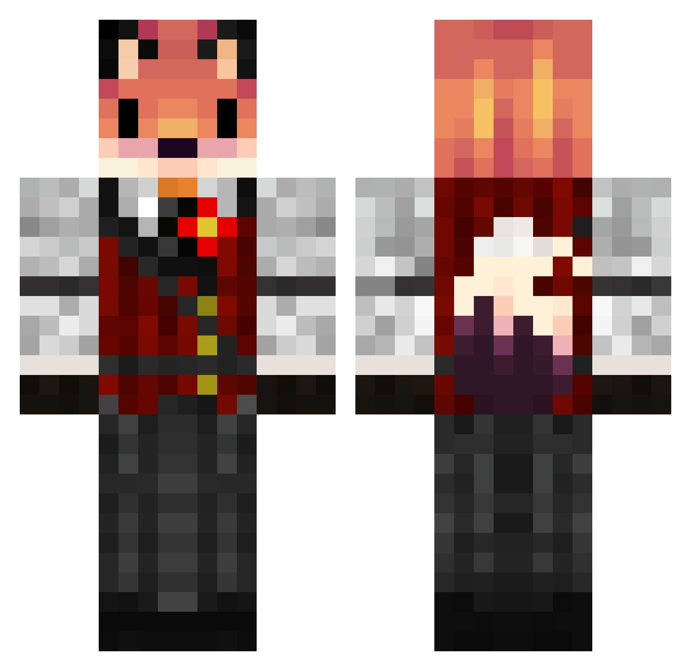 Zotofox12 Minecraft skin, front and back view