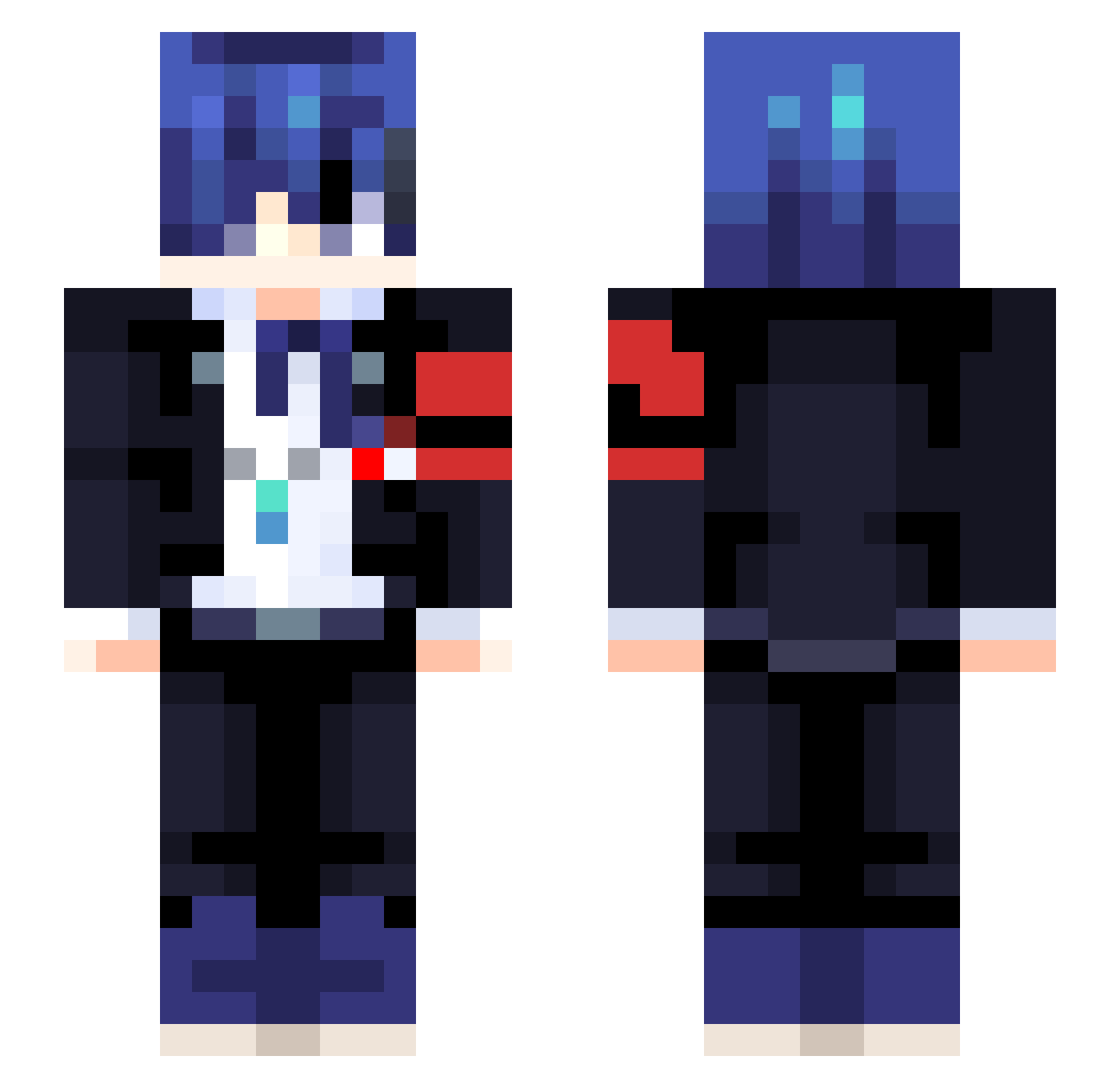 roadkilledx Minecraft skin, front and back view