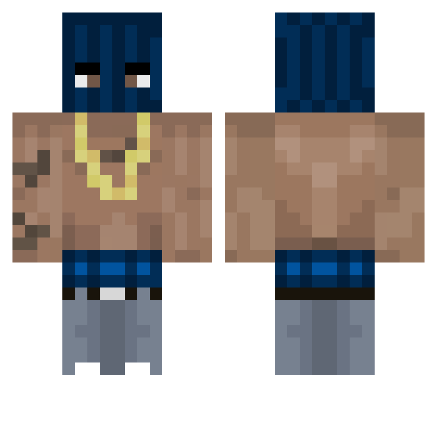 Sjappos Minecraft skin, front and back view