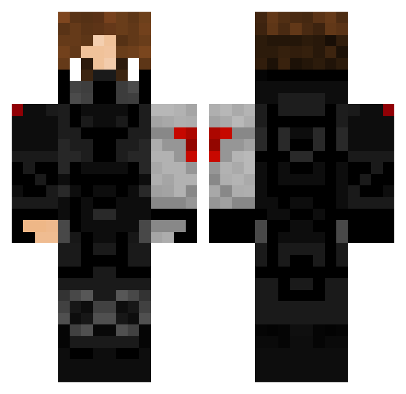 BangaBongo Minecraft skin, front and back view