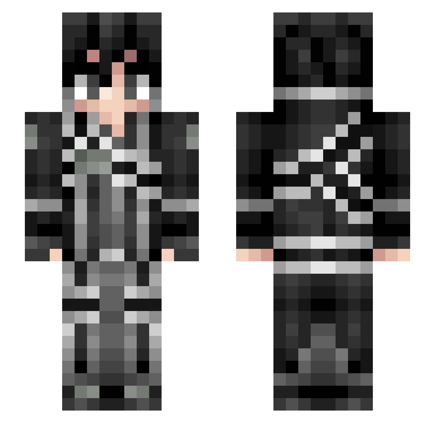 Shadow_Rizer Minecraft skin, front and back view