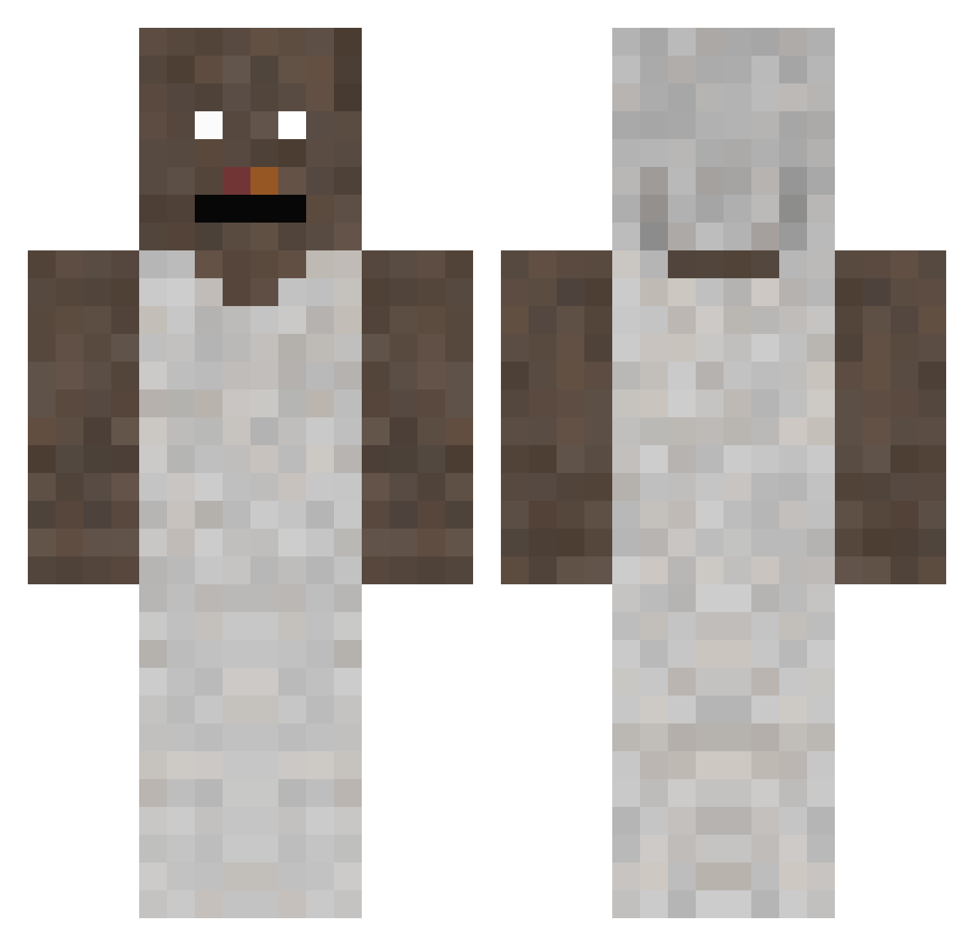 hero666br1ne Minecraft skin, front and back view