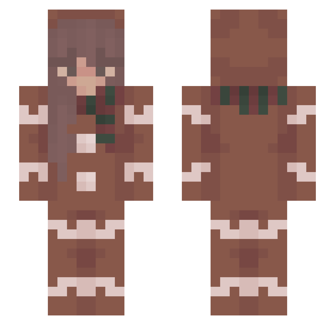 ShadowGirlAllie Minecraft skin, front and back view