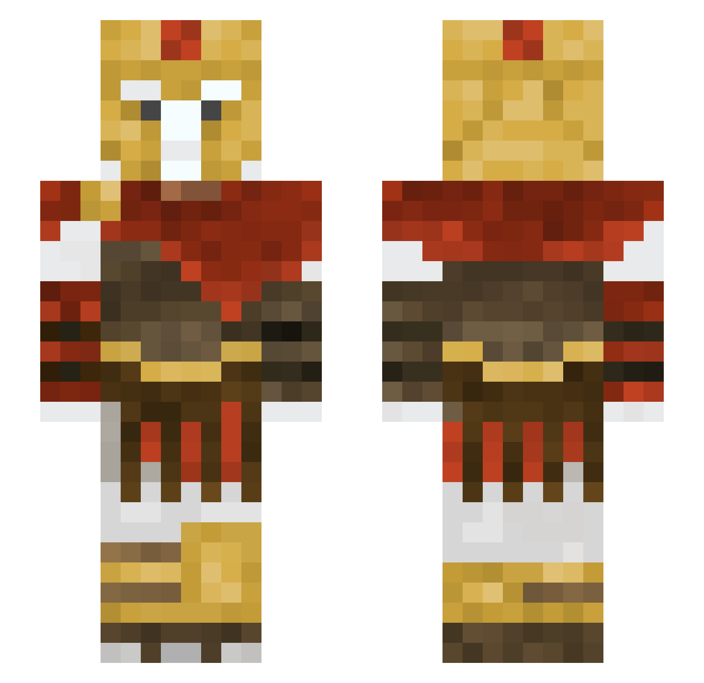 Pandimonium Minecraft skin, front and back view