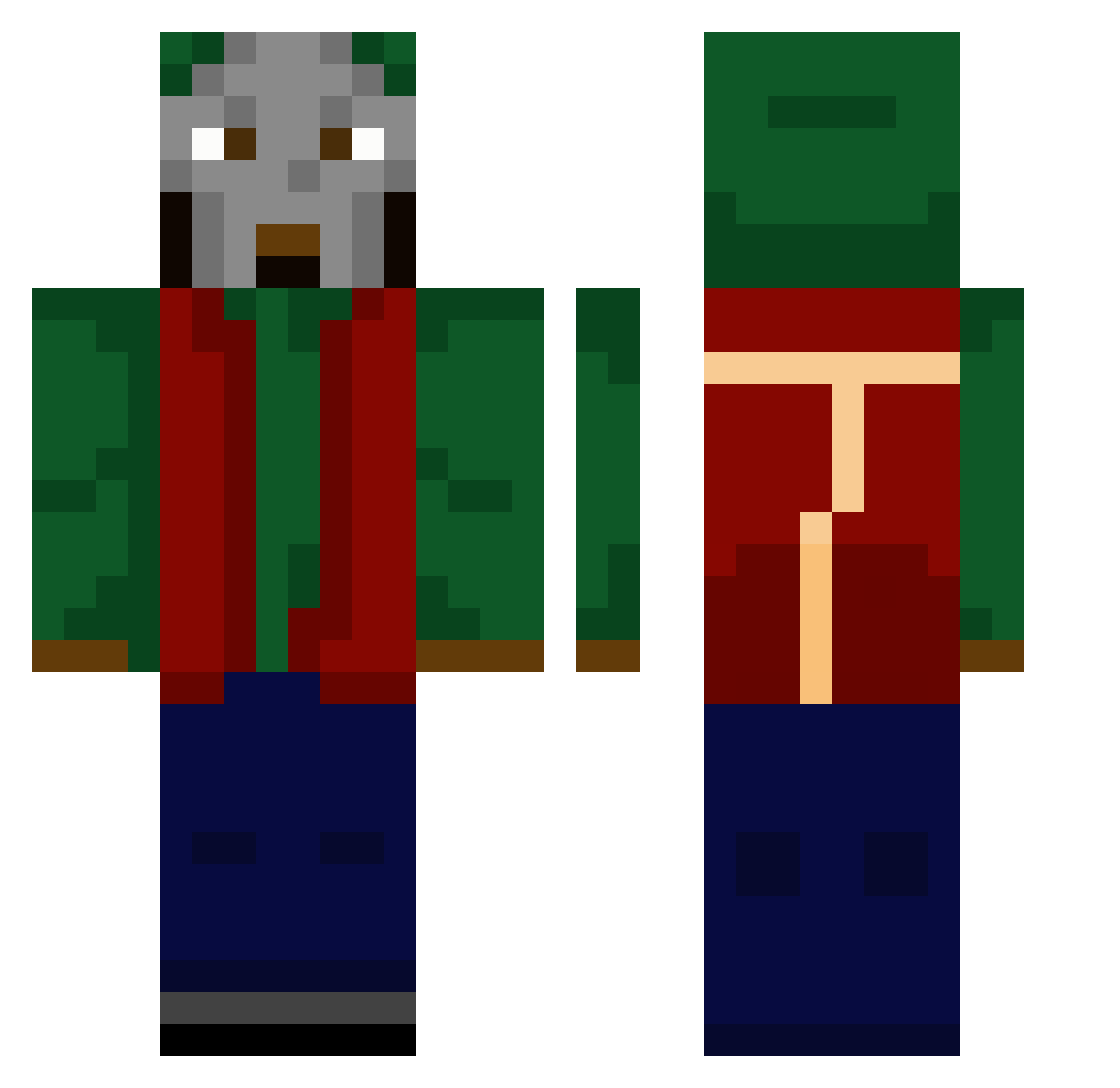 EstGerry Minecraft skin, front and back view