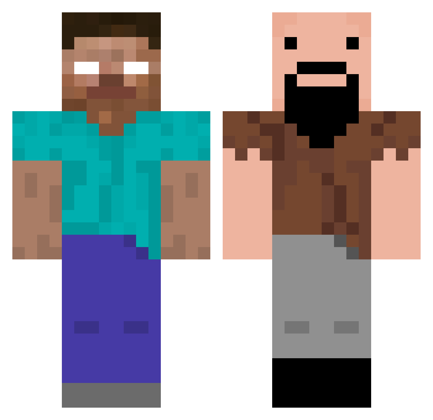 SkeppyPing Minecraft skin, front and back view