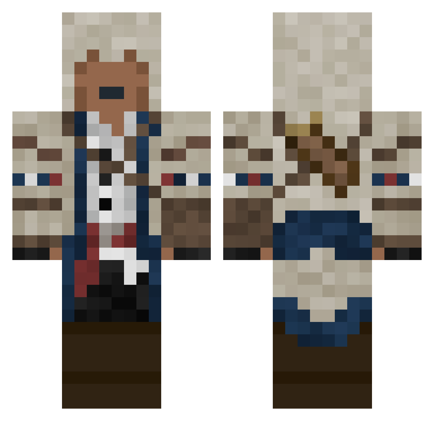 SirRaleigh Minecraft skin, front and back view