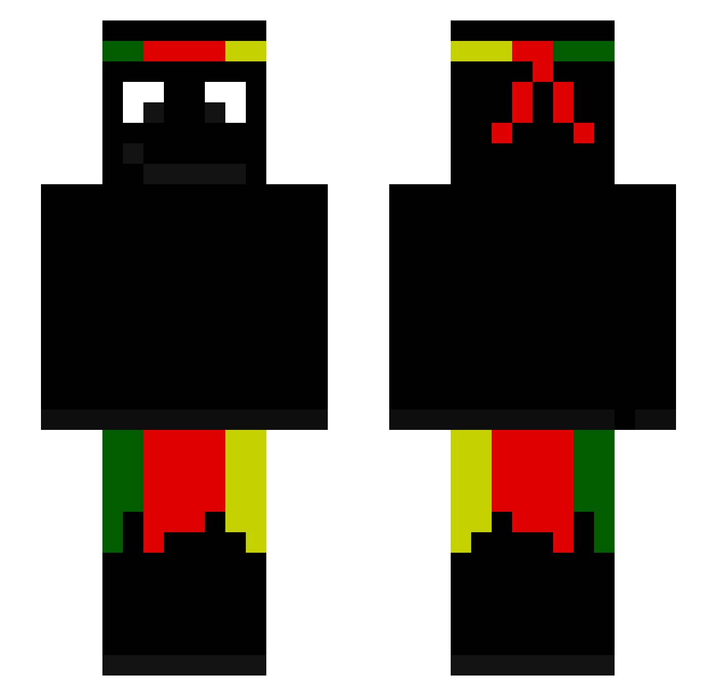 Paname92 Minecraft skin, front and back view