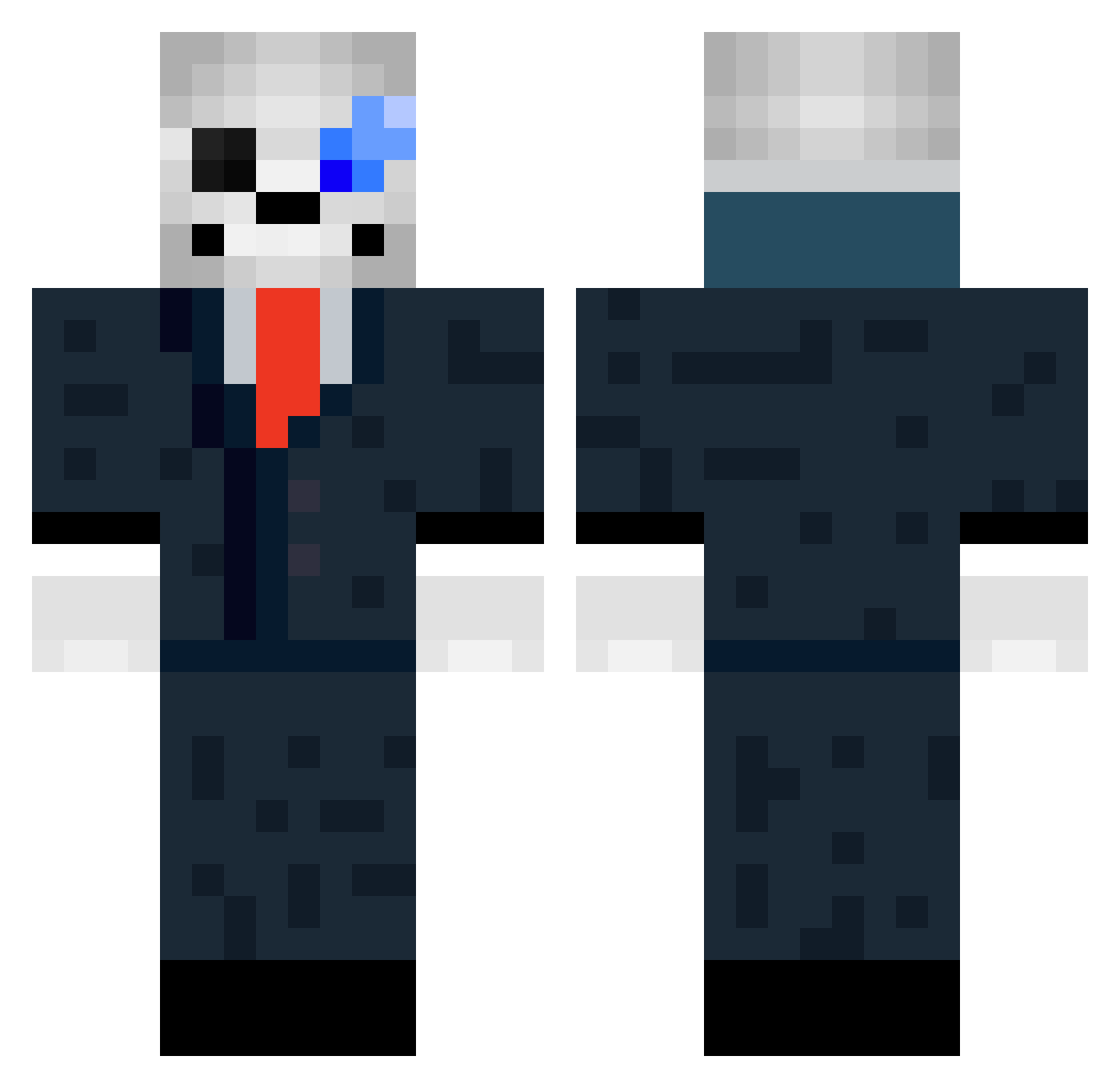 Sans94 Minecraft skin, front and back view