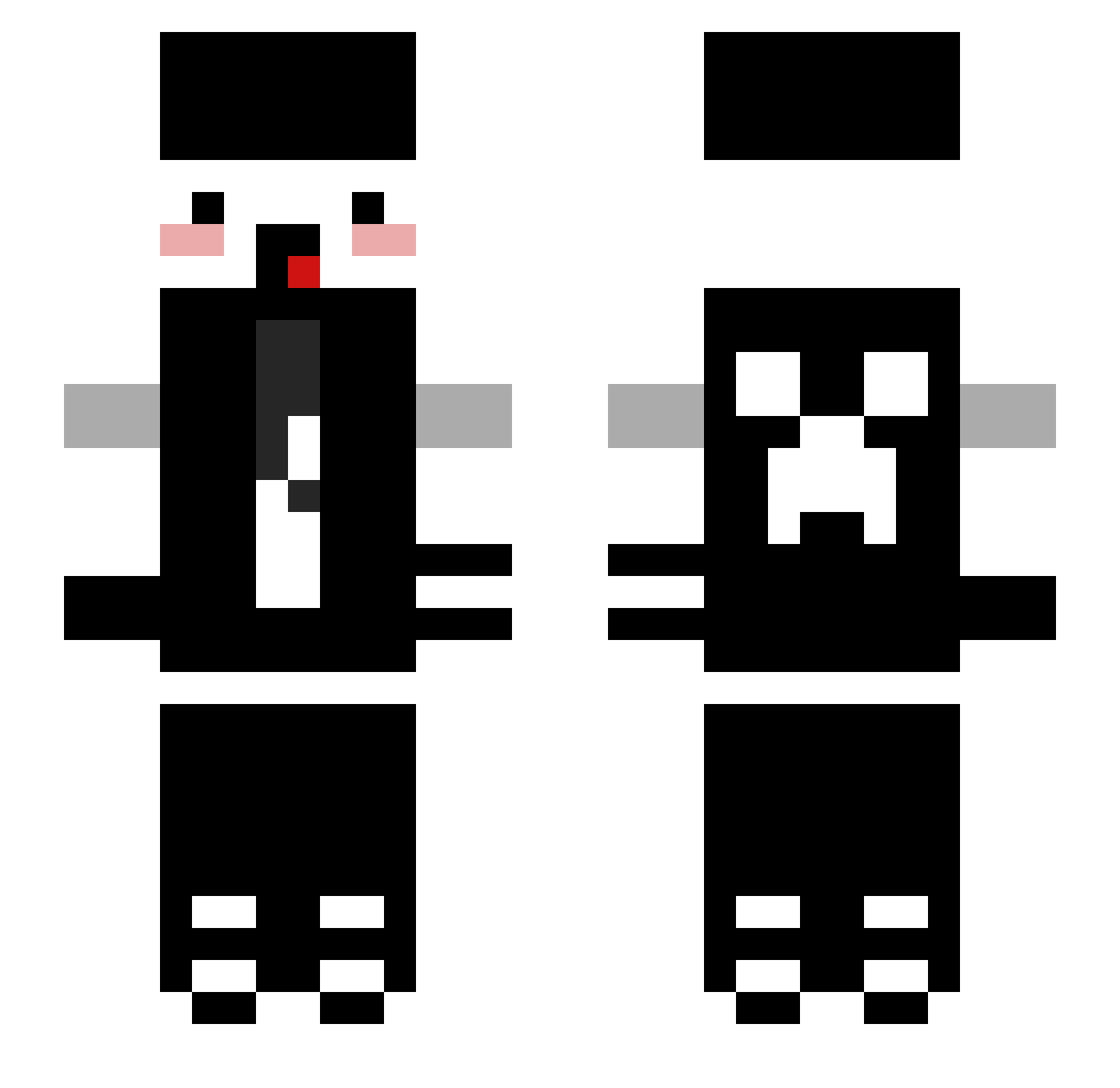 Yo_Handa Minecraft skin, front and back view