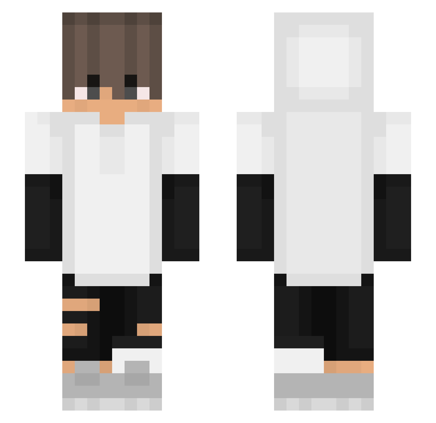 zFiliq Minecraft skin, front and back view
