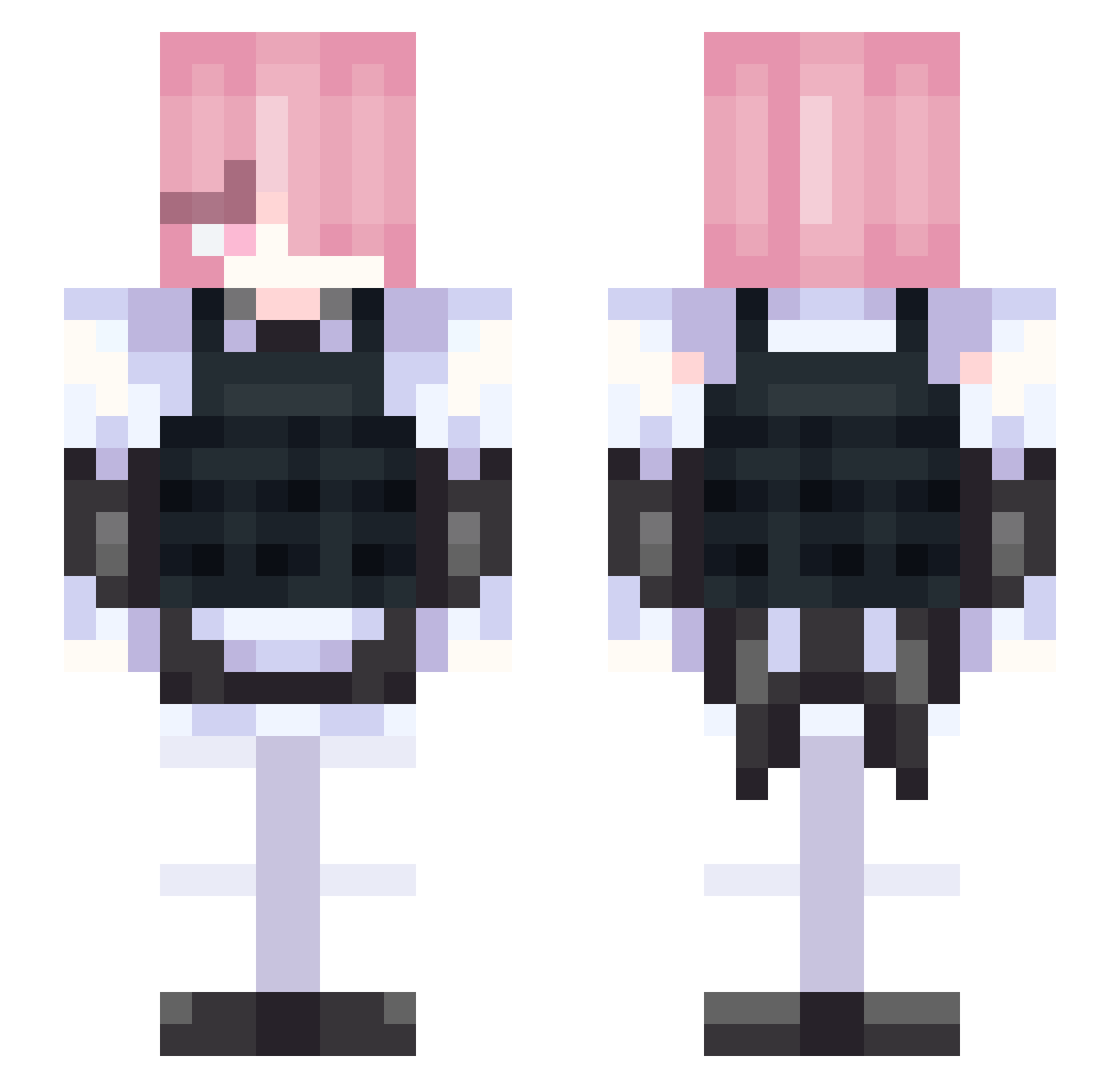 toteren Minecraft skin, front and back view
