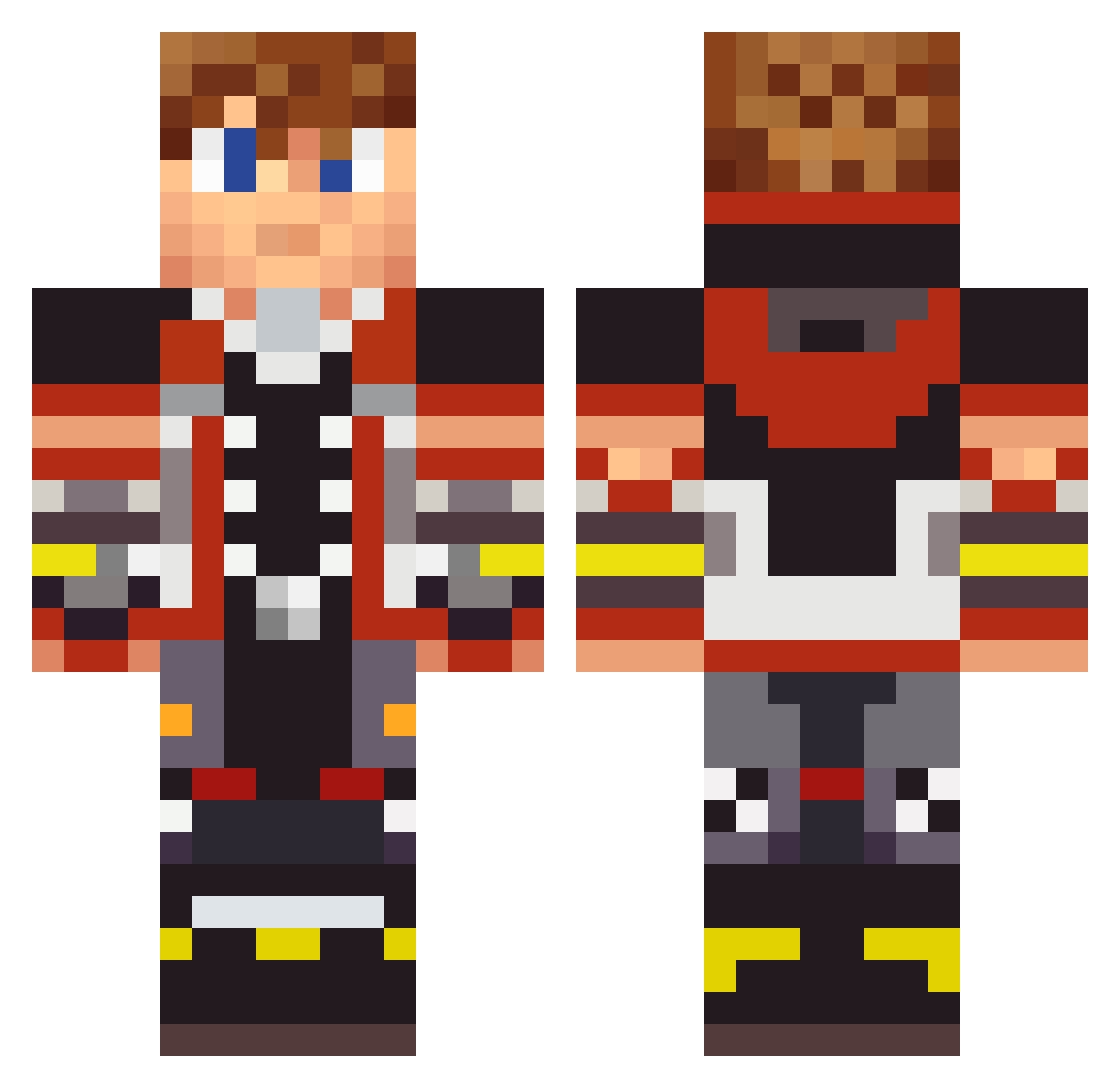 ANDREBEAR Minecraft skin, front and back view
