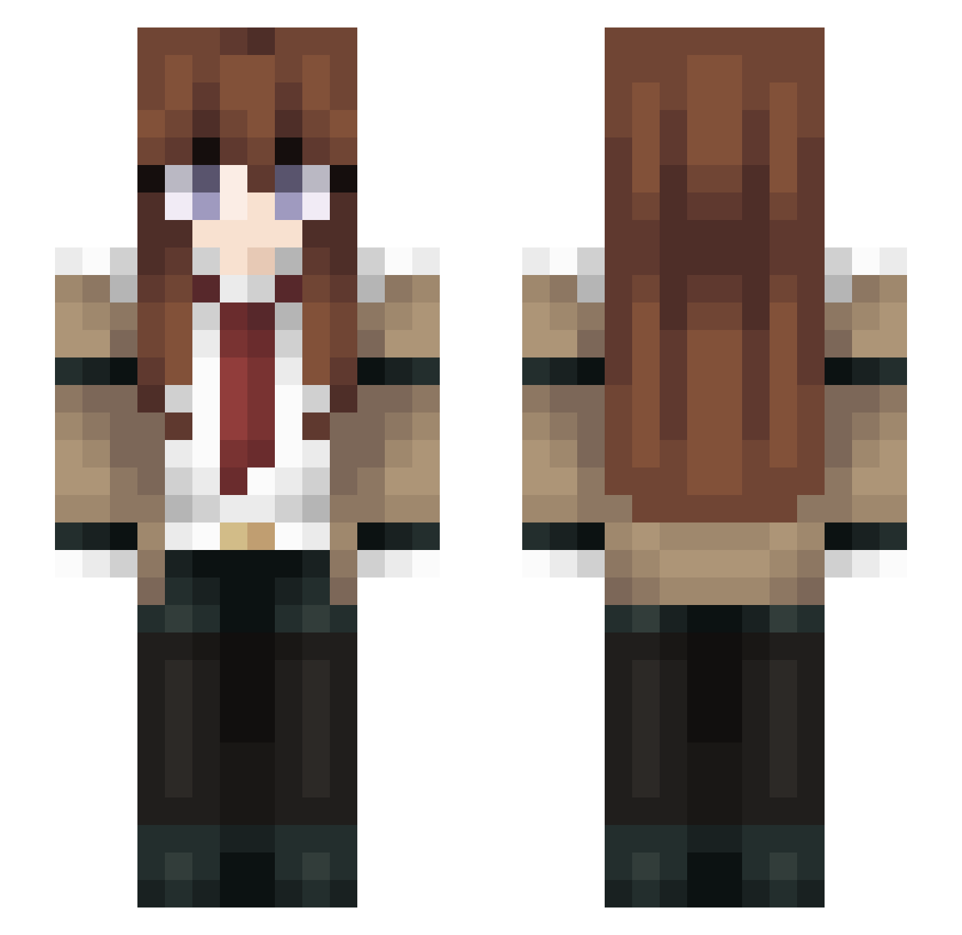 Byoushinwo Minecraft skin, front and back view