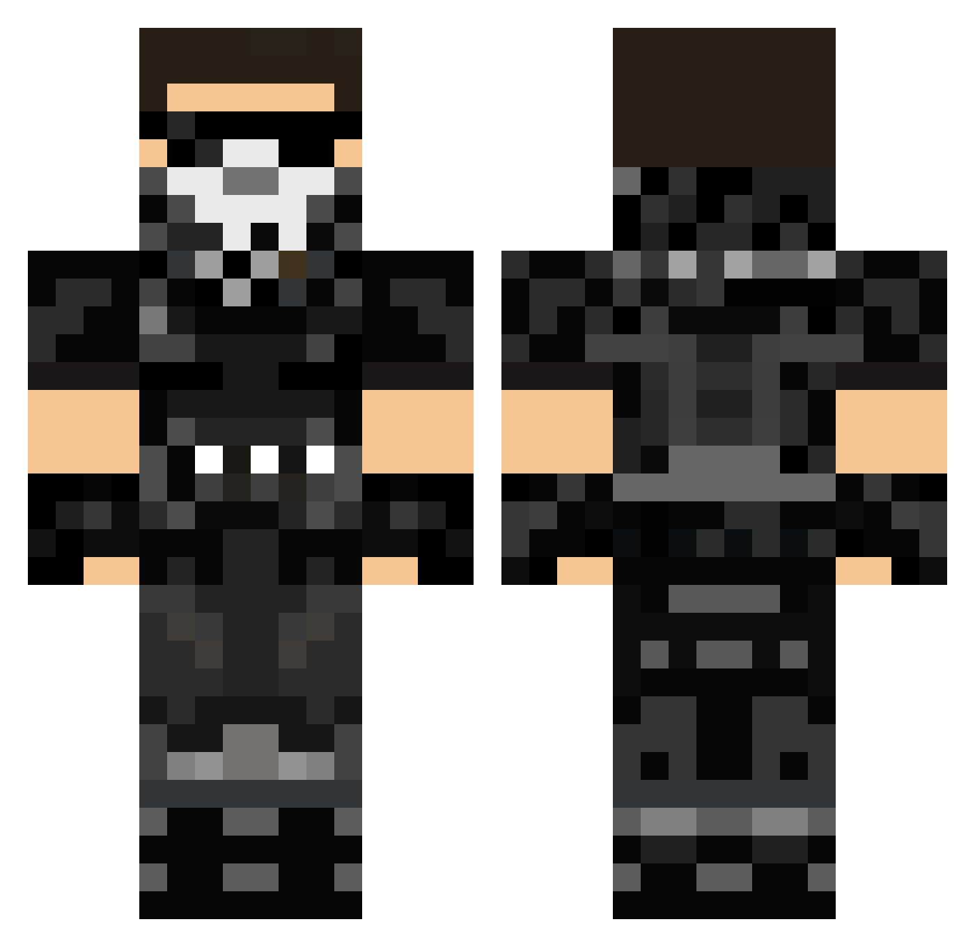 FartAF Minecraft skin, front and back view
