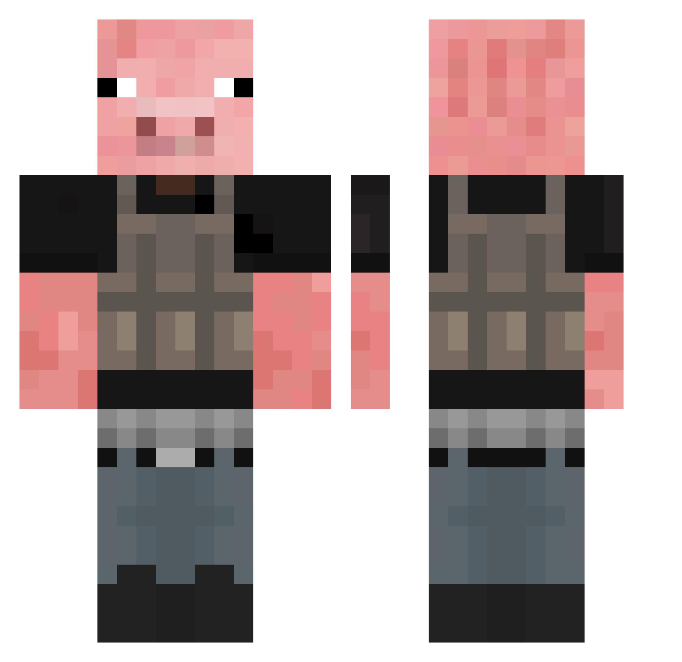 ykc22 Minecraft skin, front and back view
