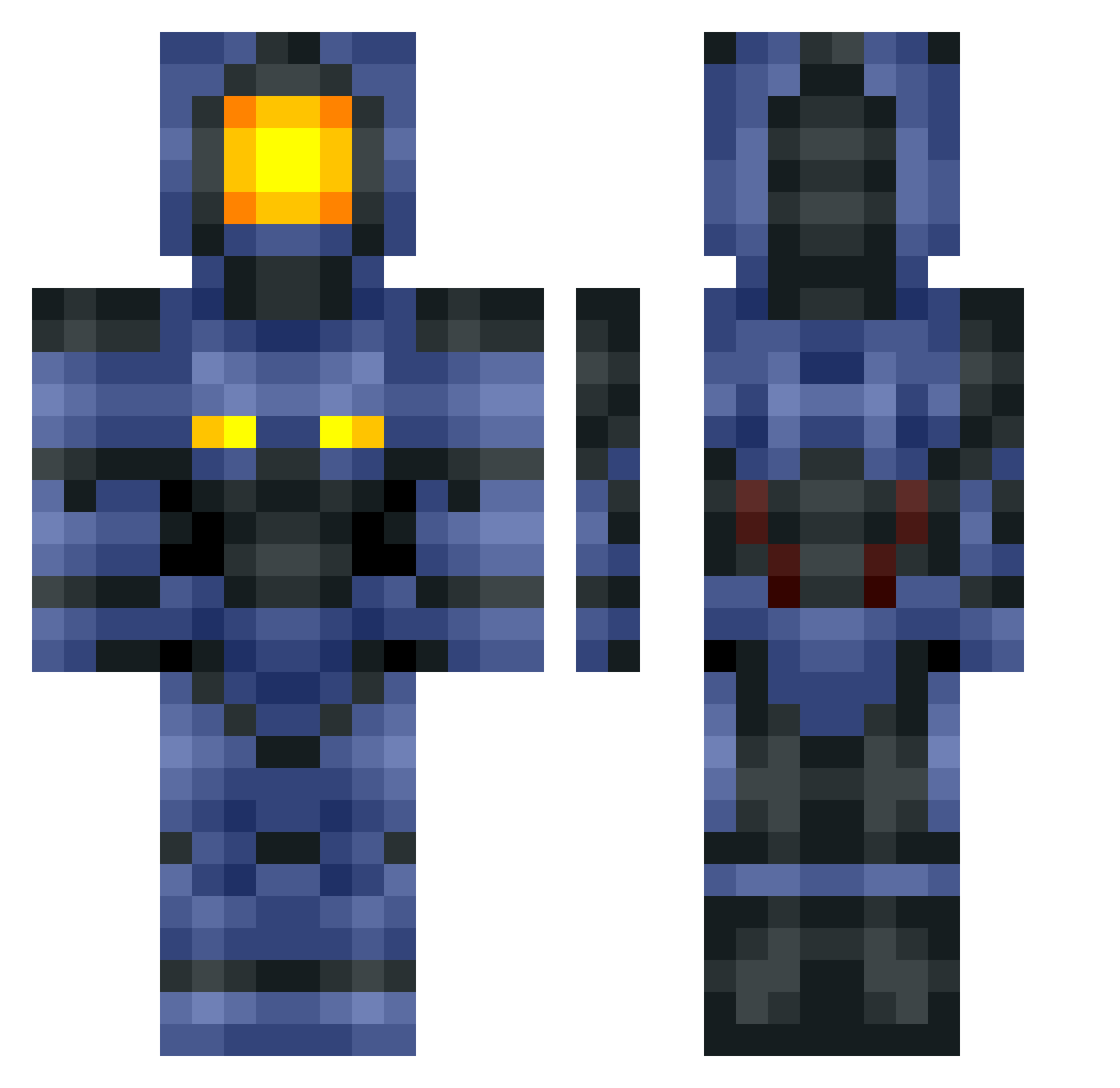 SRcreeper102 Minecraft skin, front and back view