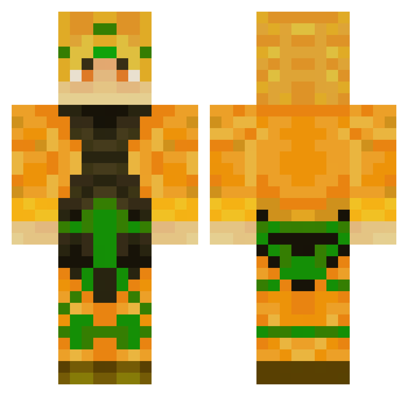 A1du1n Minecraft skin, front and back view