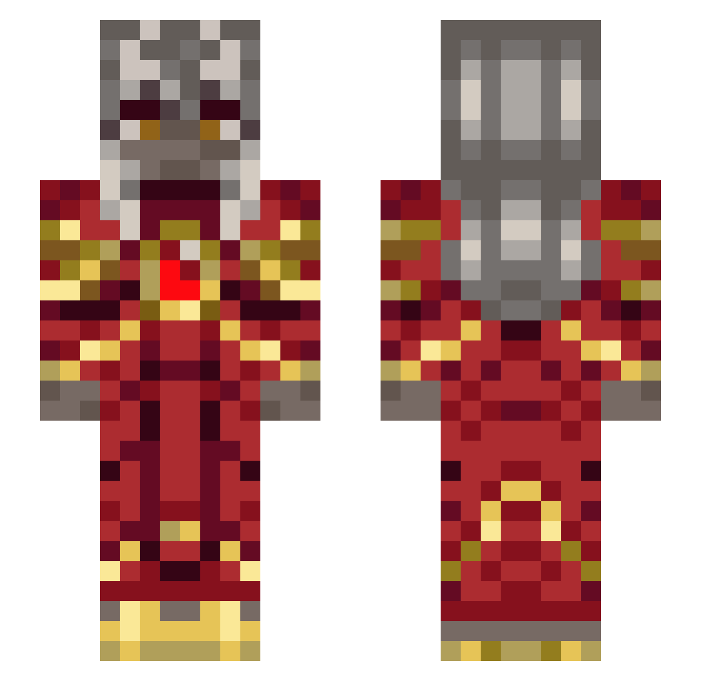 SuperPhanto Minecraft skin, front and back view