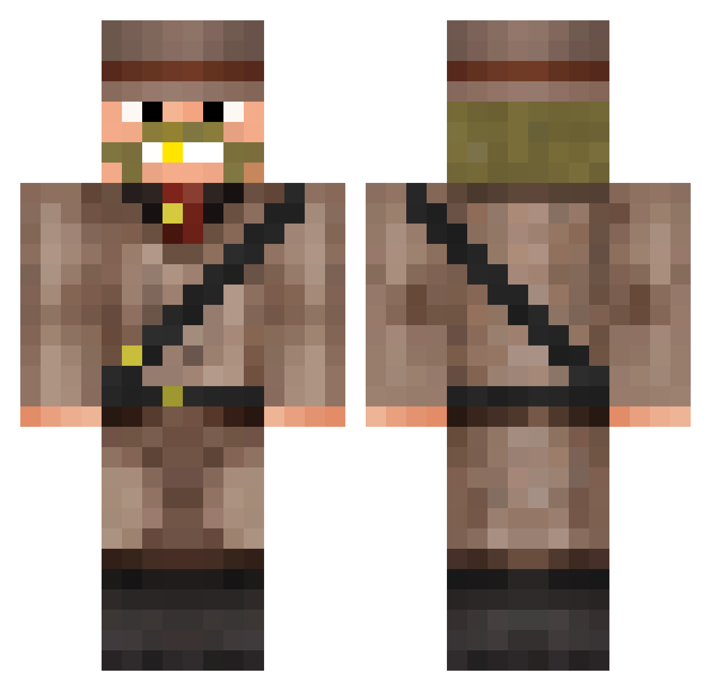 Fed_7 Minecraft skin, front and back view