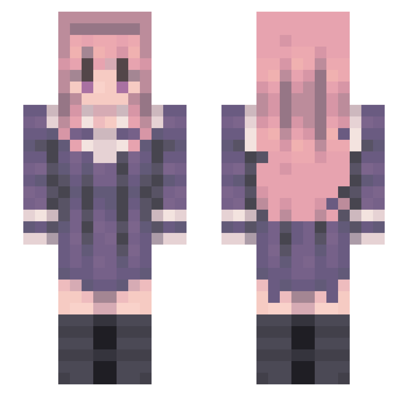 ItsBli Minecraft skin, front and back view