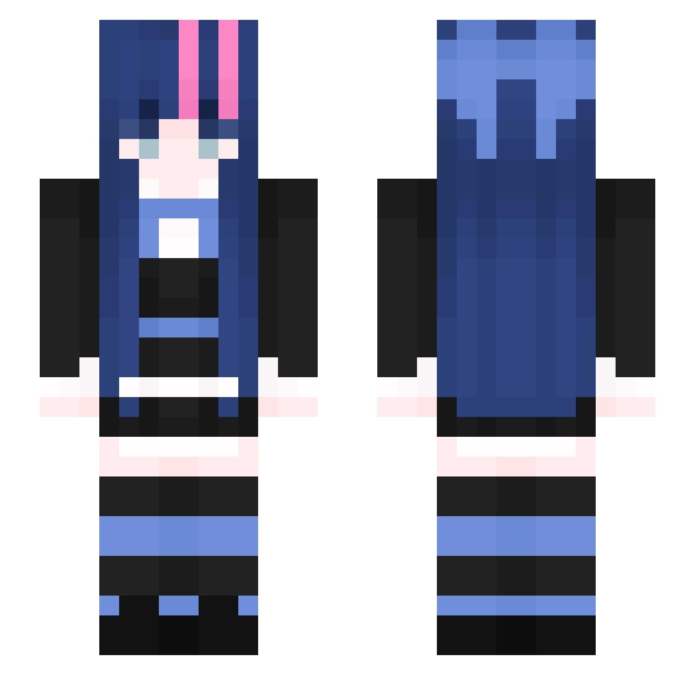 GeiKaii Minecraft skin, front and back view