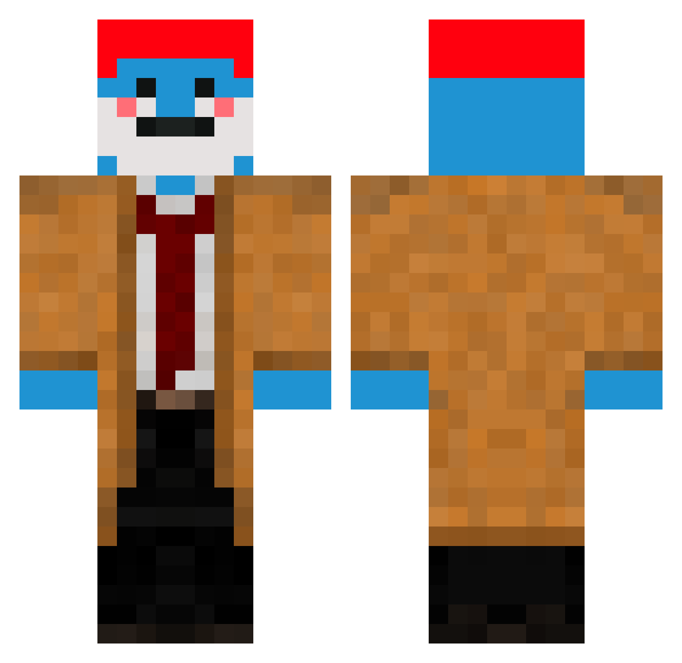 janThomas60 Minecraft skin, front and back view