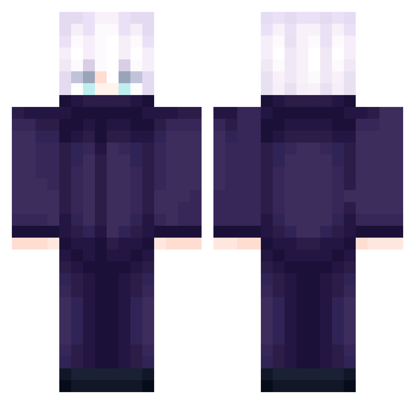 Velumii Minecraft skin, front and back view