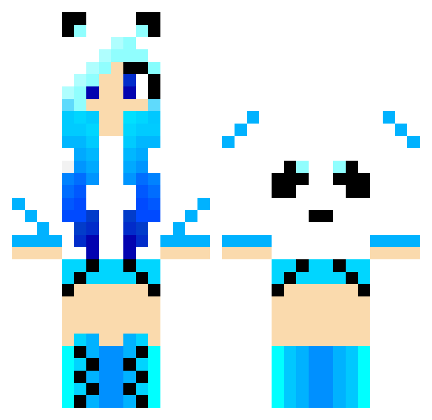 Panda_or Minecraft skin, front and back view