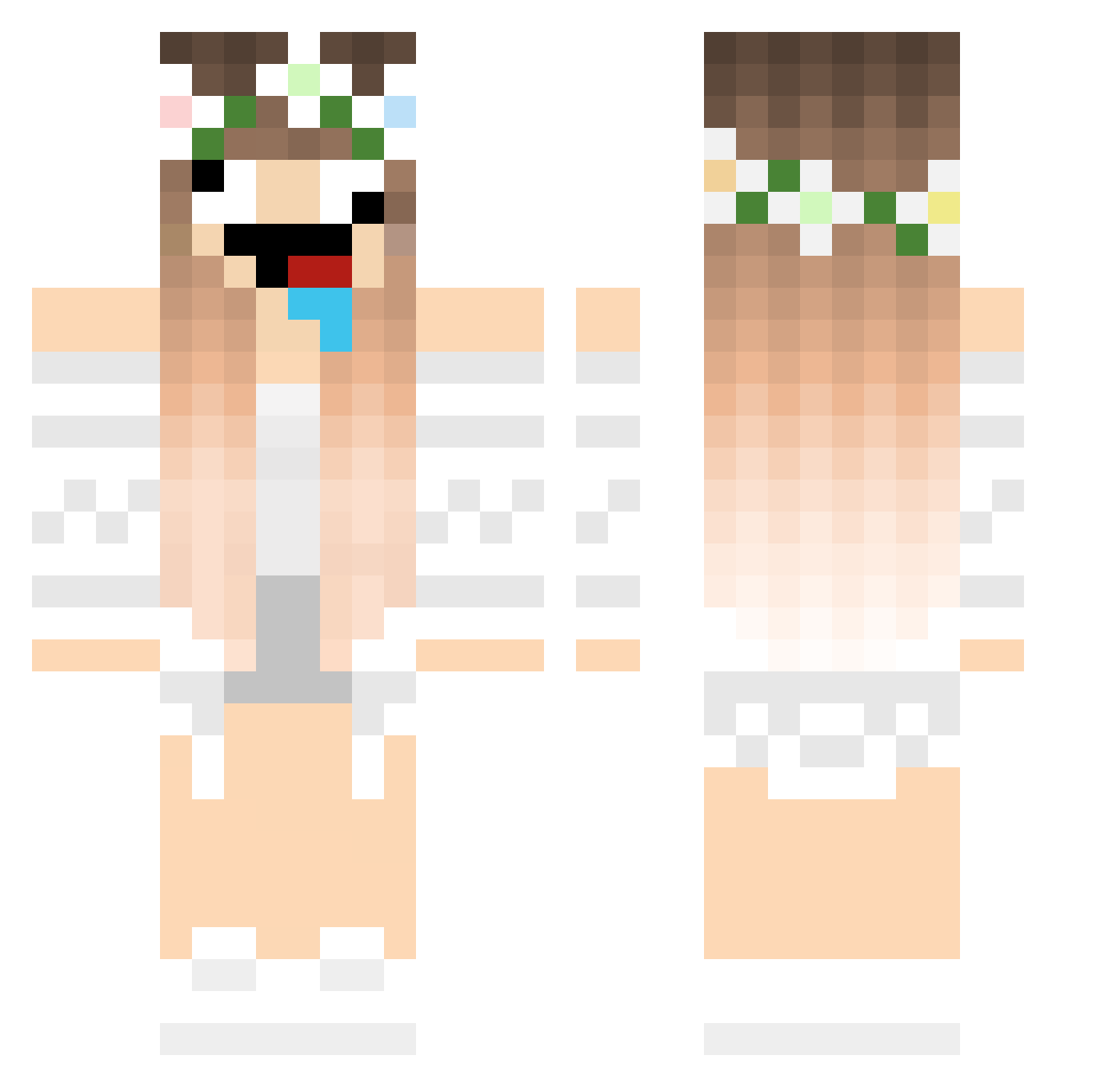 Wh1teboySummer Minecraft skin, front and back view