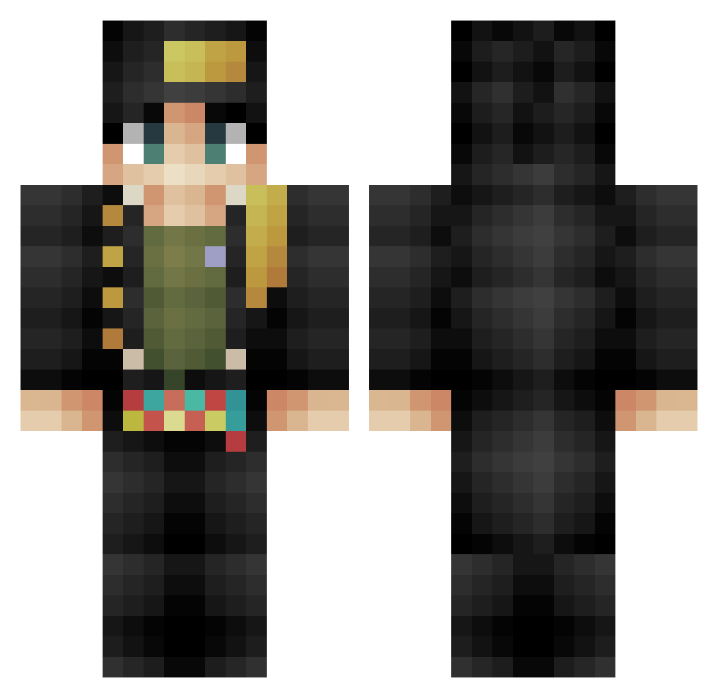starstrid Minecraft skin, front and back view
