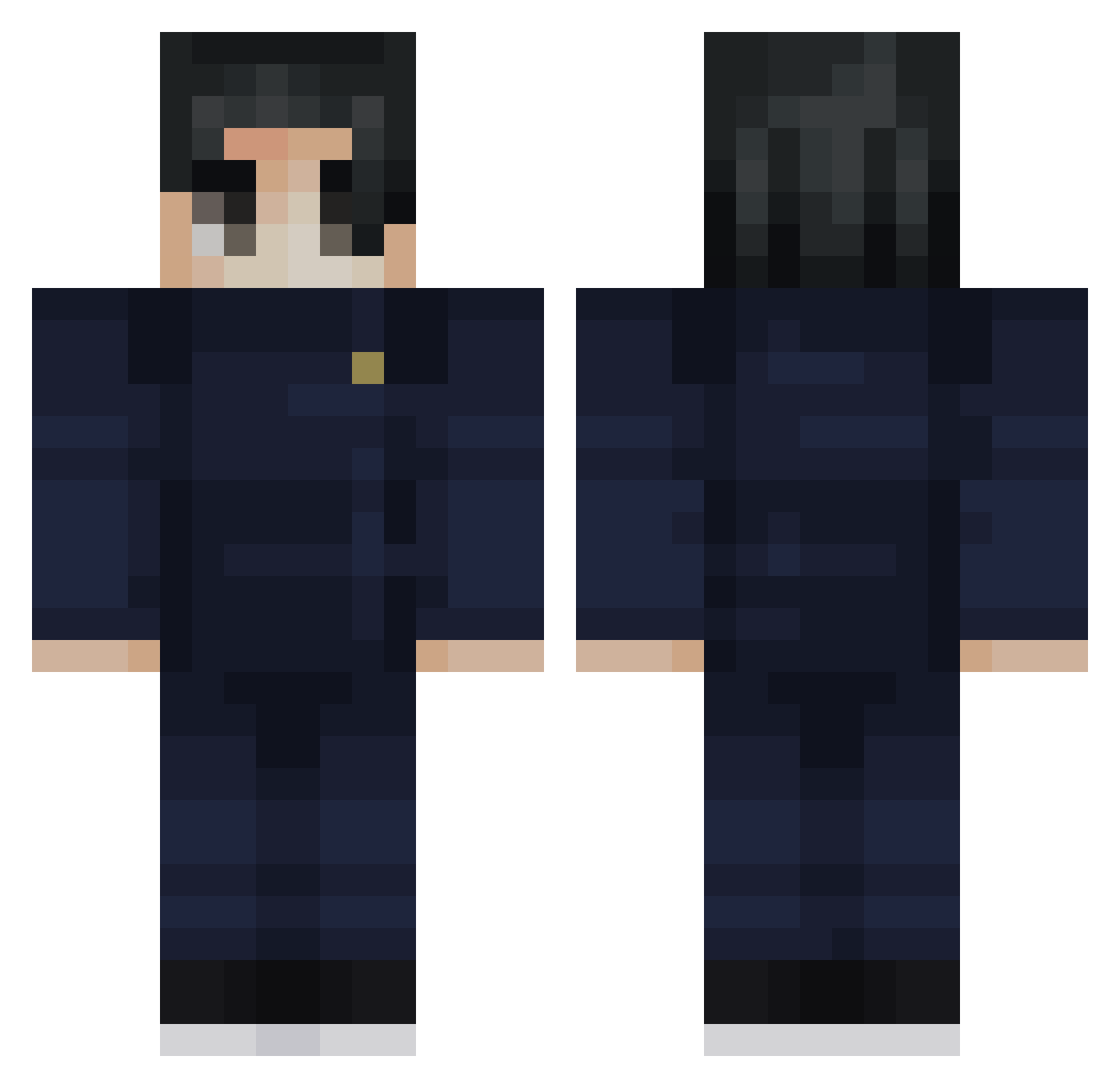 PLong09 Minecraft skin, front and back view