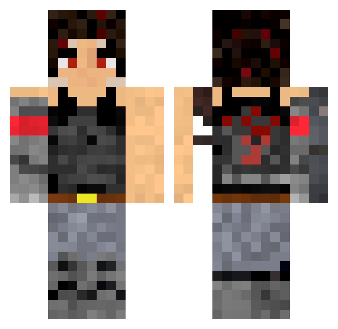 Ikalow98 Minecraft skin, front and back view