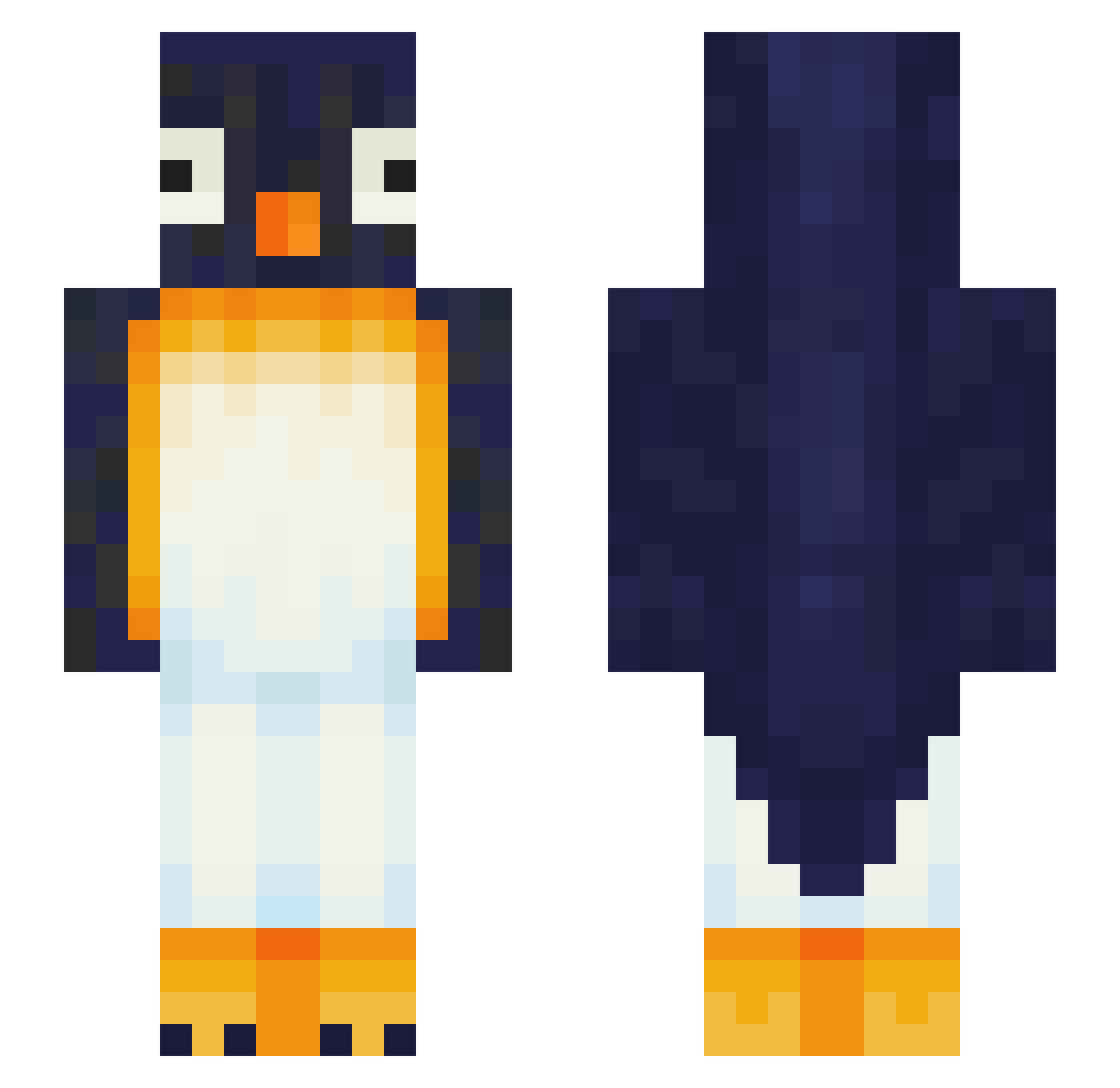 pengu_ino Minecraft skin, front and back view